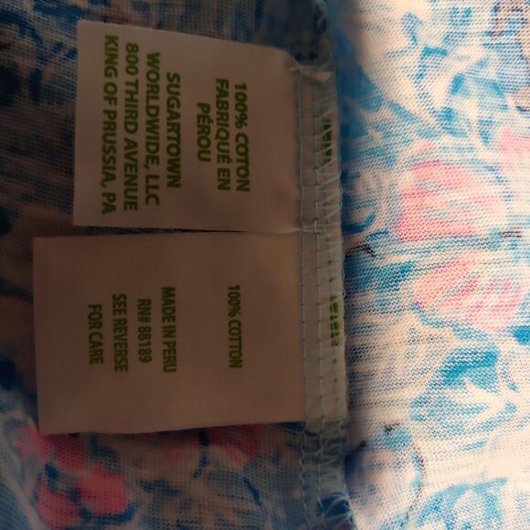 Lilly Pulitzer Etta V-Neck Love North Carolina Coastal Resort Logo Beach - Picture 11 of 12